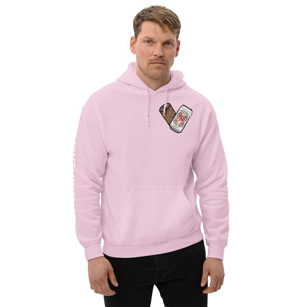 Design of Lucky Lager - Stump - Heart - Unisex Hoodie , the colour is Light Pink