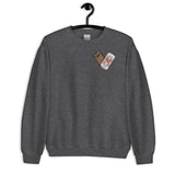 Design of Lucky Lager - Stump - Heart - Unisex Sweatshirt , the colour is Dark Heather