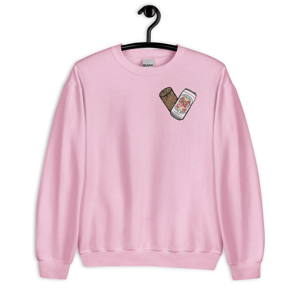 Design of Lucky Lager - Stump - Heart - Unisex Sweatshirt , the colour is Light Pink