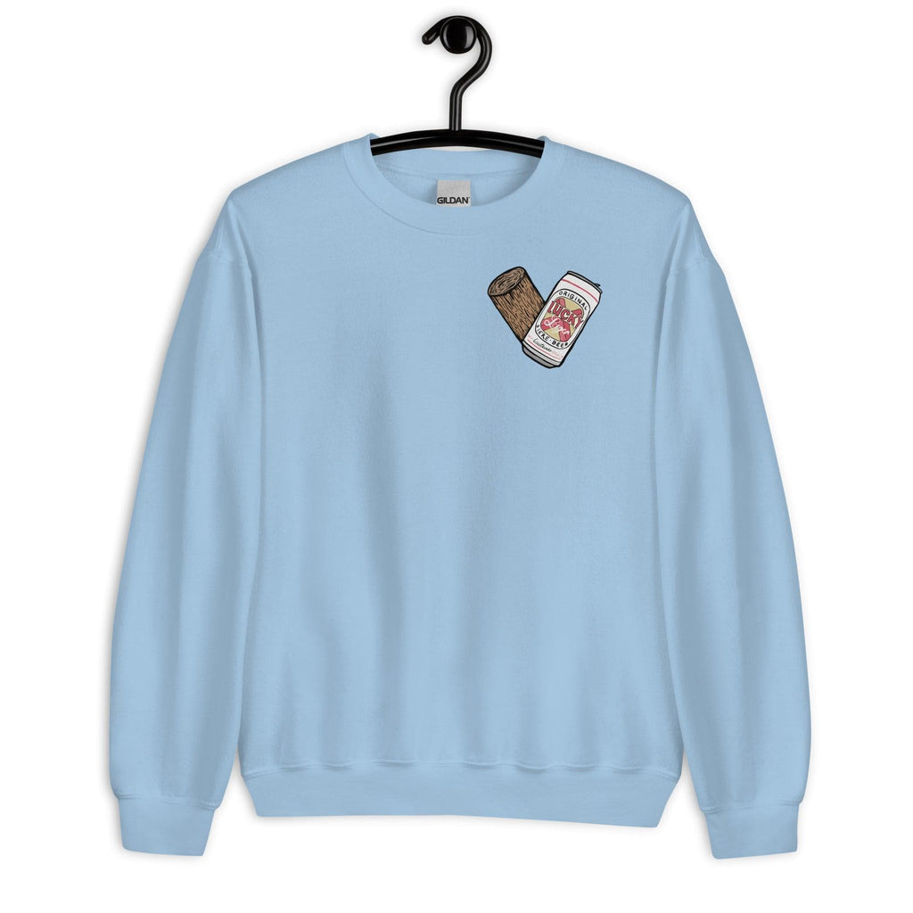 Design of Lucky Lager - Stump - Heart - Unisex Sweatshirt , the colour is Light Blue