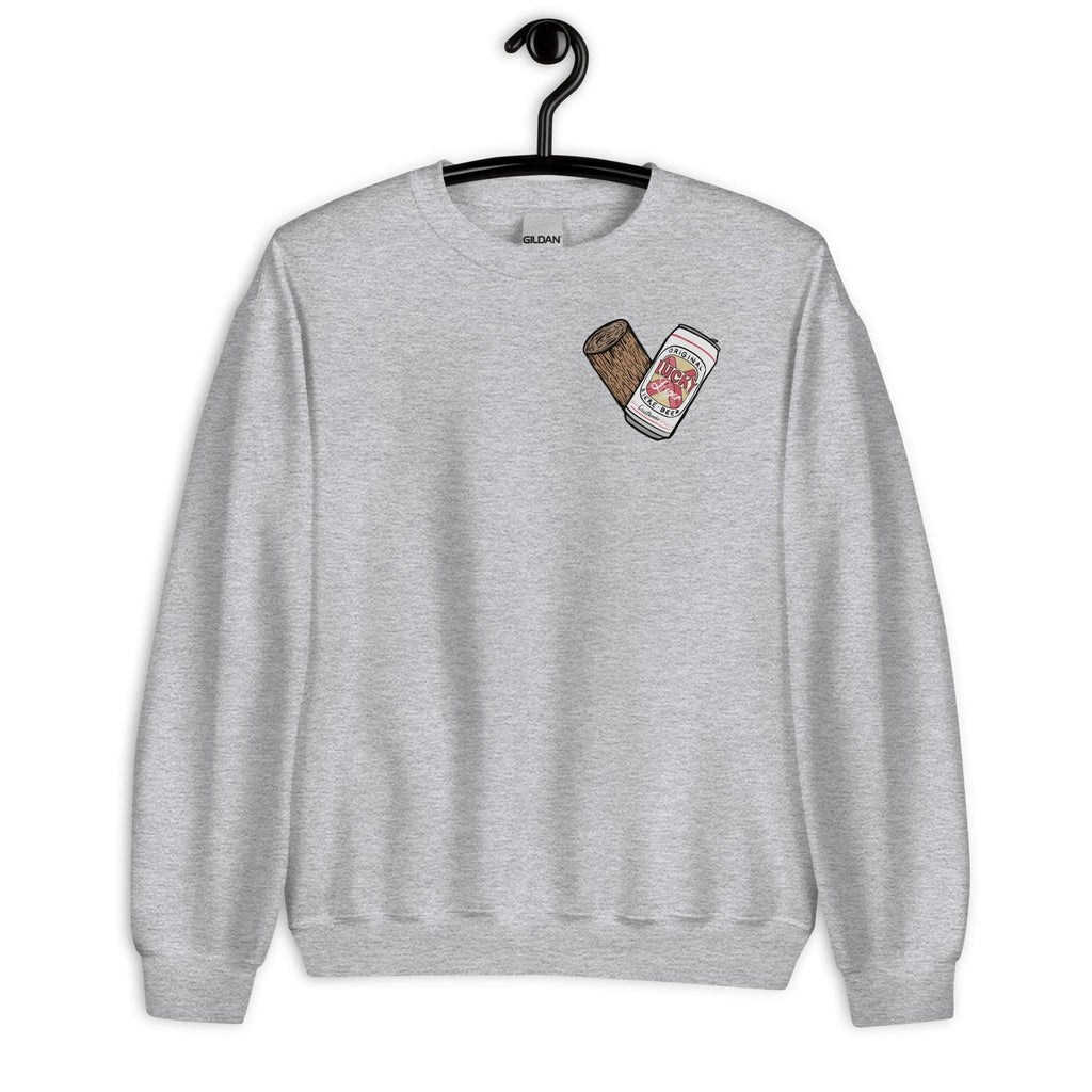 Design of Lucky Lager - Stump - Heart - Unisex Sweatshirt , the colour is Sport Grey
