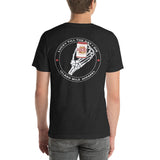 Design of Lucky Till The Day I Die - Print on front and back - Unisex t-shirt , the colour is Black Heather