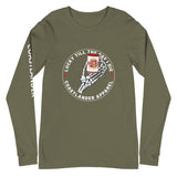 Design of Lucky Till The Day I Die - Unisex Long Sleeve Tee , the colour is Military Green