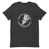 Design of Lucky Till The Day I Die - Unisex t-shirt , the colour is Dark Grey Heather