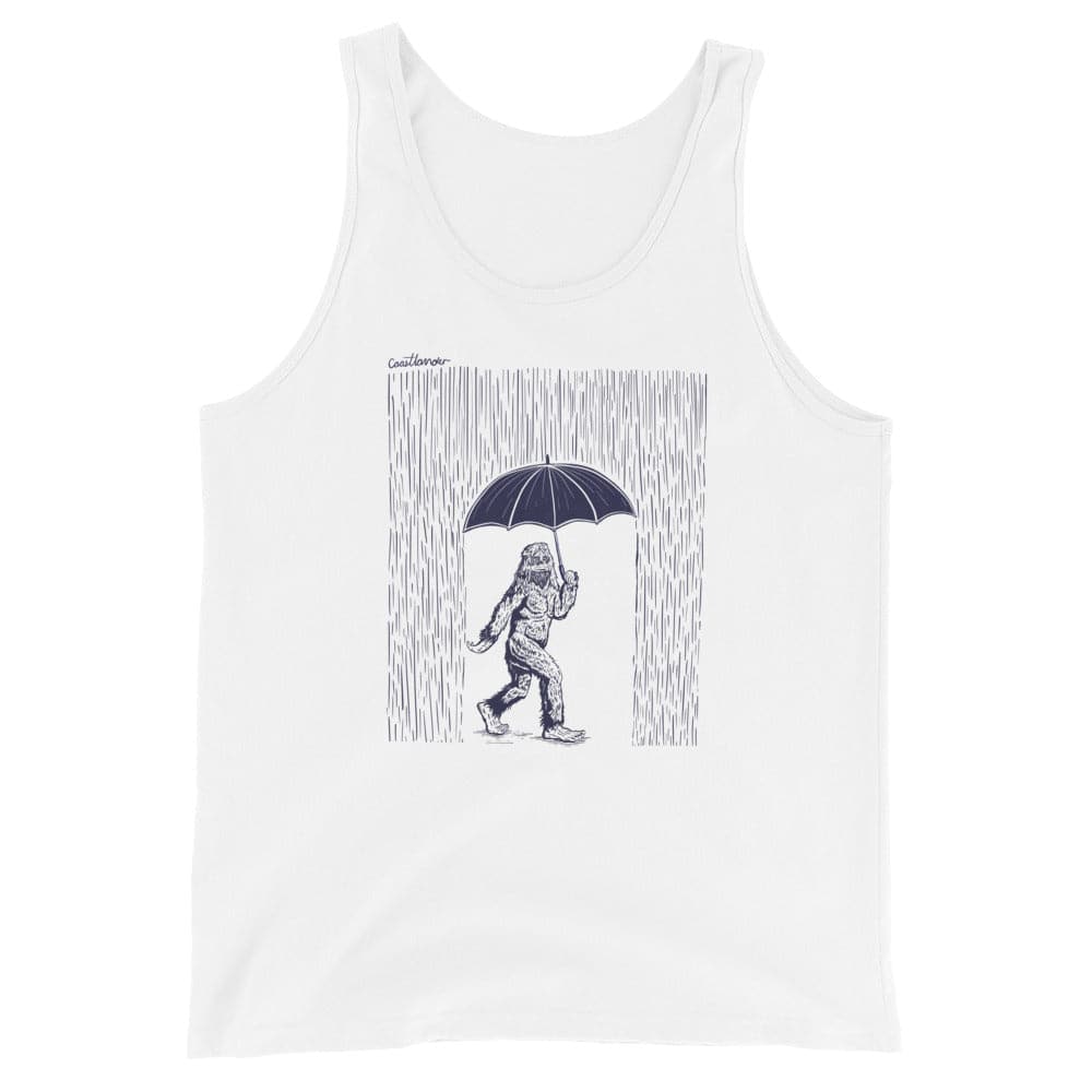 Sasquatch - BigFoot - Rainy Day - Umbrella - Unisex Tank Top