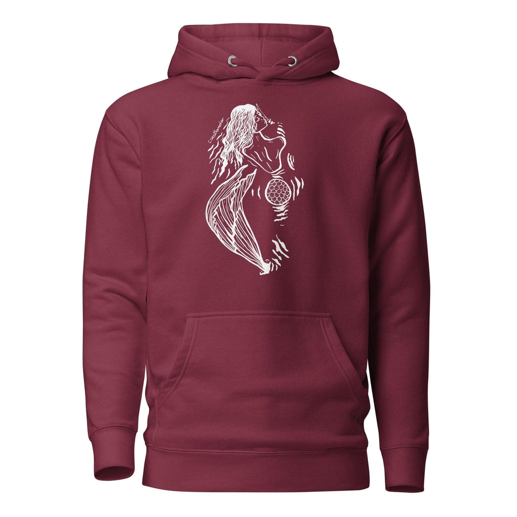 Design of Mermaid Booty - Unisex Hoodie , the colour is Maroon
