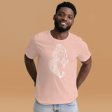 Design of Mermaid Booty - Unisex t-shirt , the colour is Heather Prism Peach