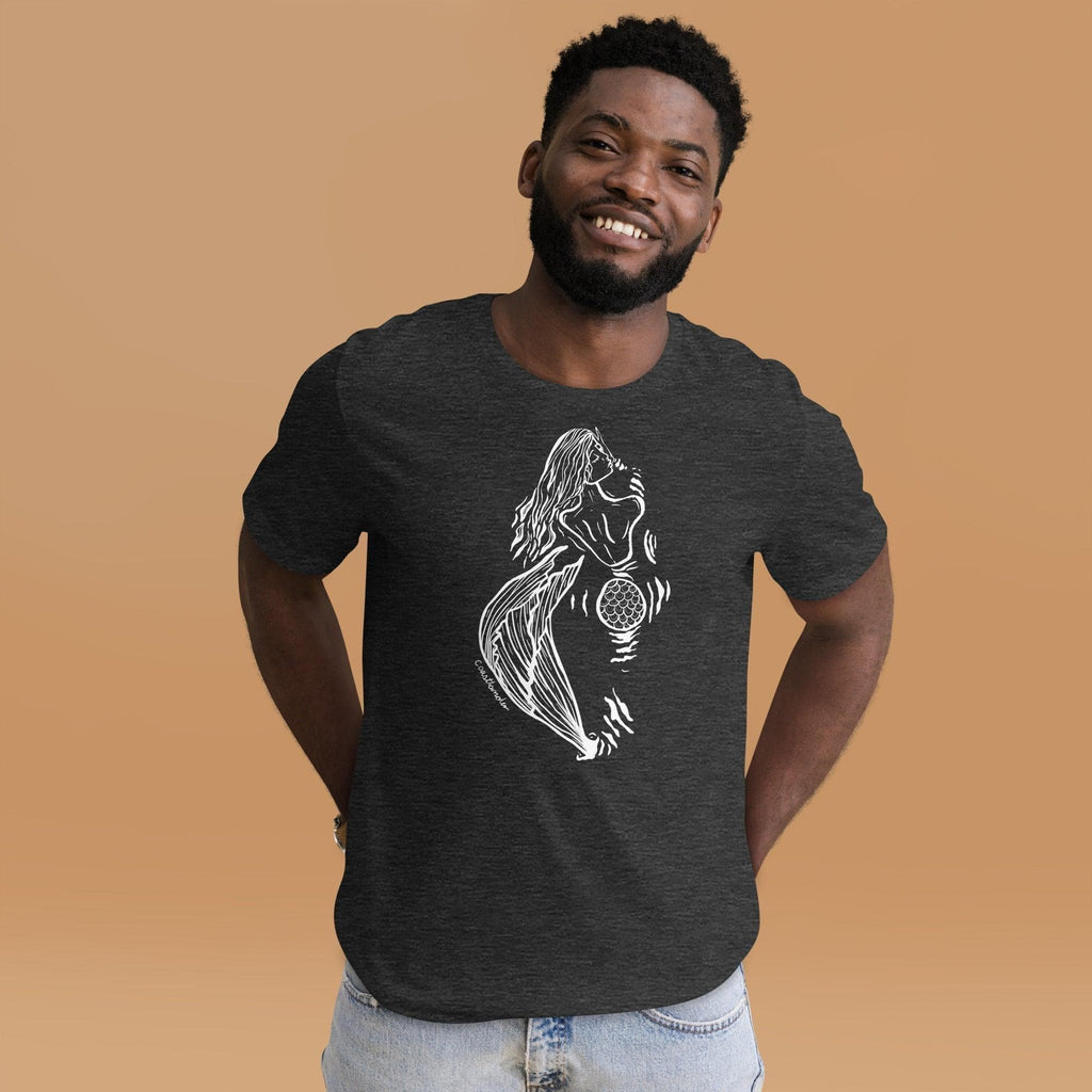 Design of Mermaid Booty - Unisex t-shirt , the colour is Dark Grey Heather