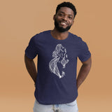 Design of Mermaid Booty - Unisex t-shirt , the colour is Heather Midnight Navy