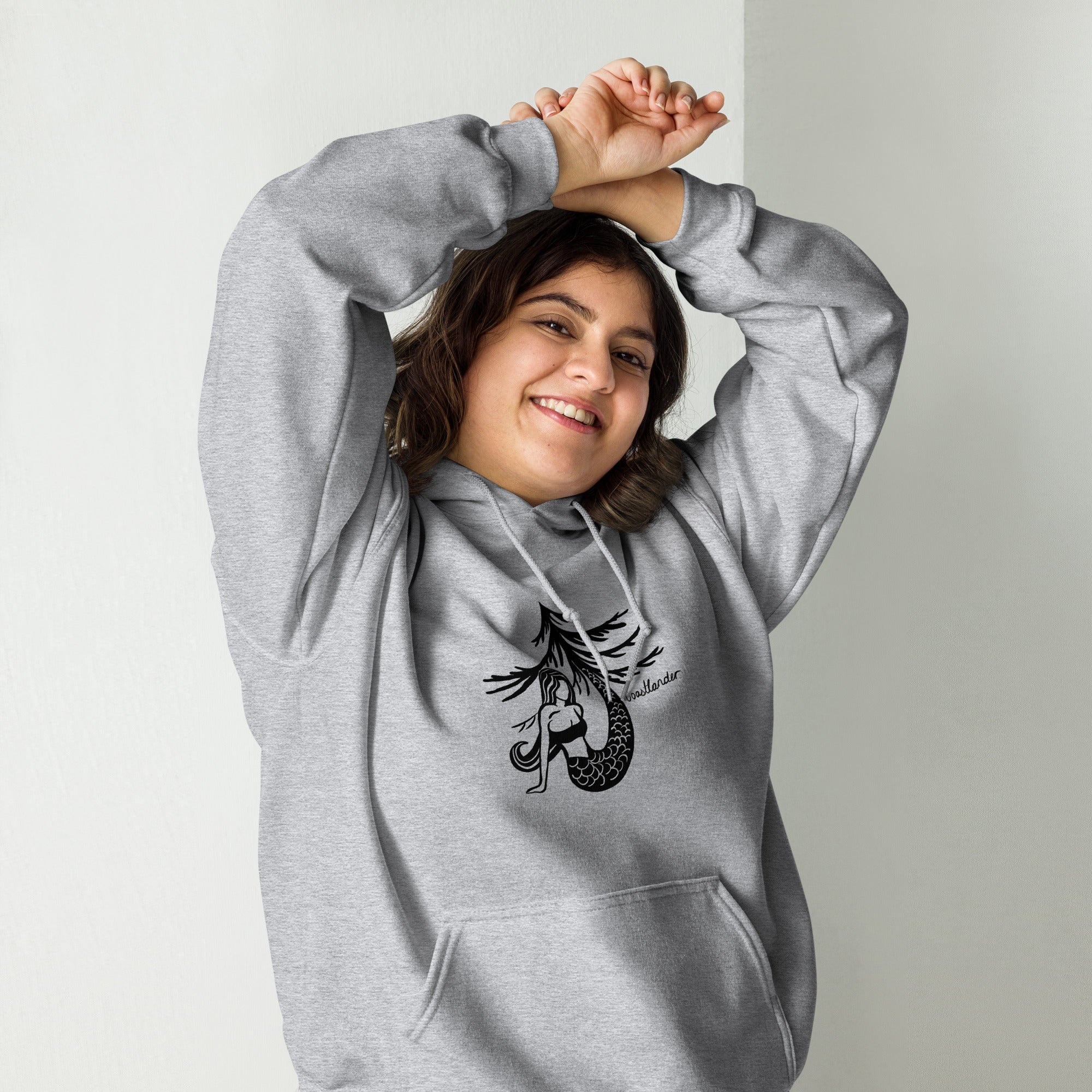 Design of Mermaid Tree Design - Unisex Hoodie , the colour is Sport Grey