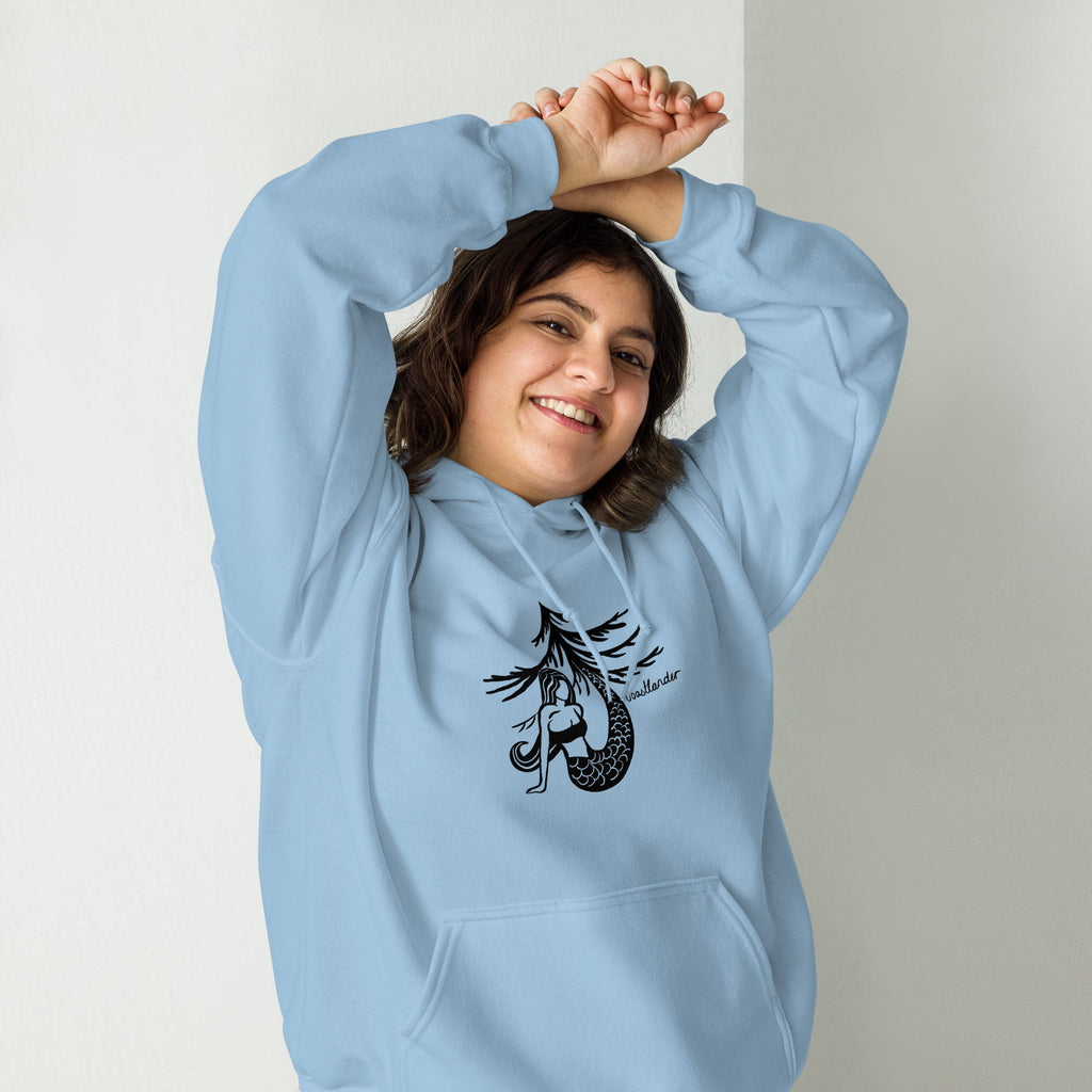 Design of Mermaid Tree Design - Unisex Hoodie , the colour is Light Blue