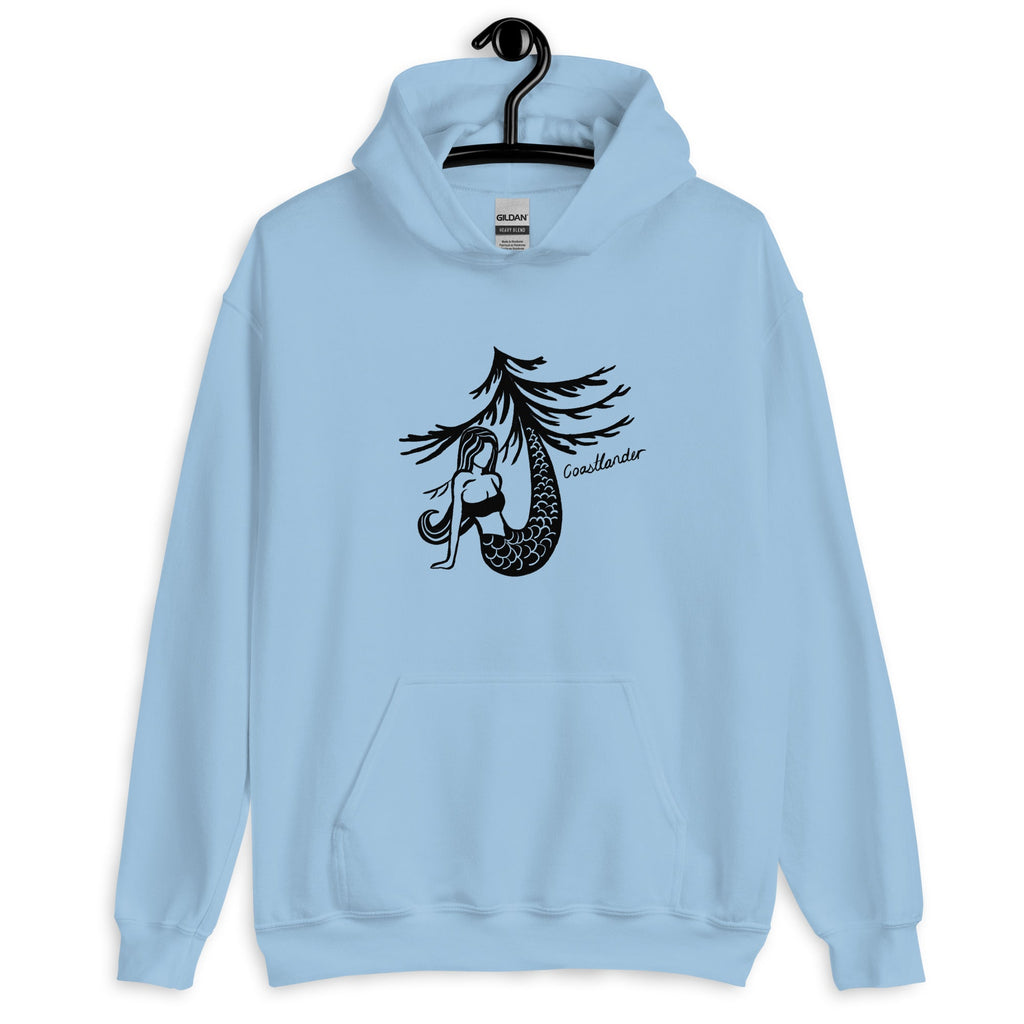 Design of Mermaid & Tree Design - Unisex Hoodie , the colour is Light Blue
