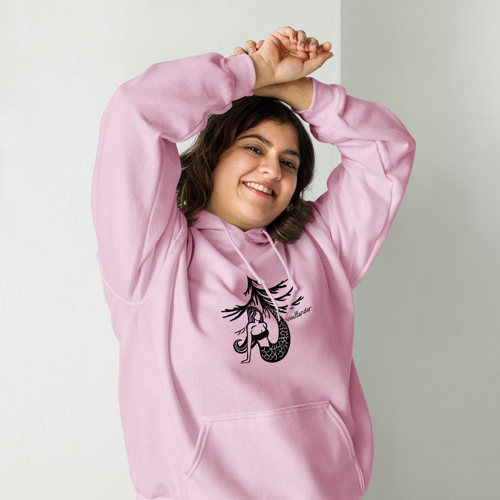 Design of Mermaid Tree Design - Unisex Hoodie , the colour is Light Pink