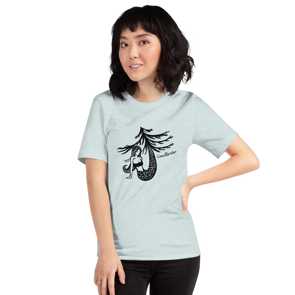 Design of Mermaid & Tree Design - Unisex t-shirt , the colour is Heather Prism Ice Blue