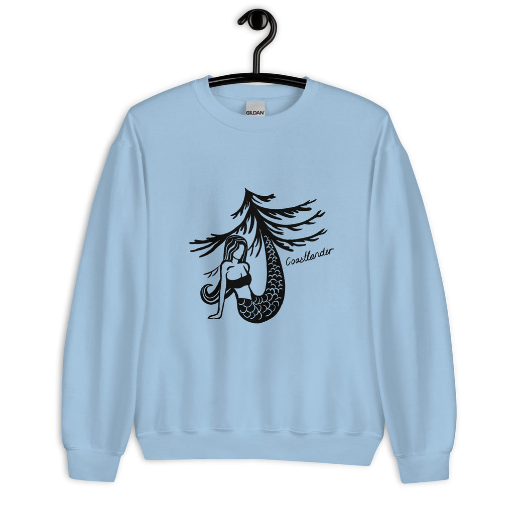 Design of Mermaid & Tree - Unisex Sweatshirt , the colour is Light Blue