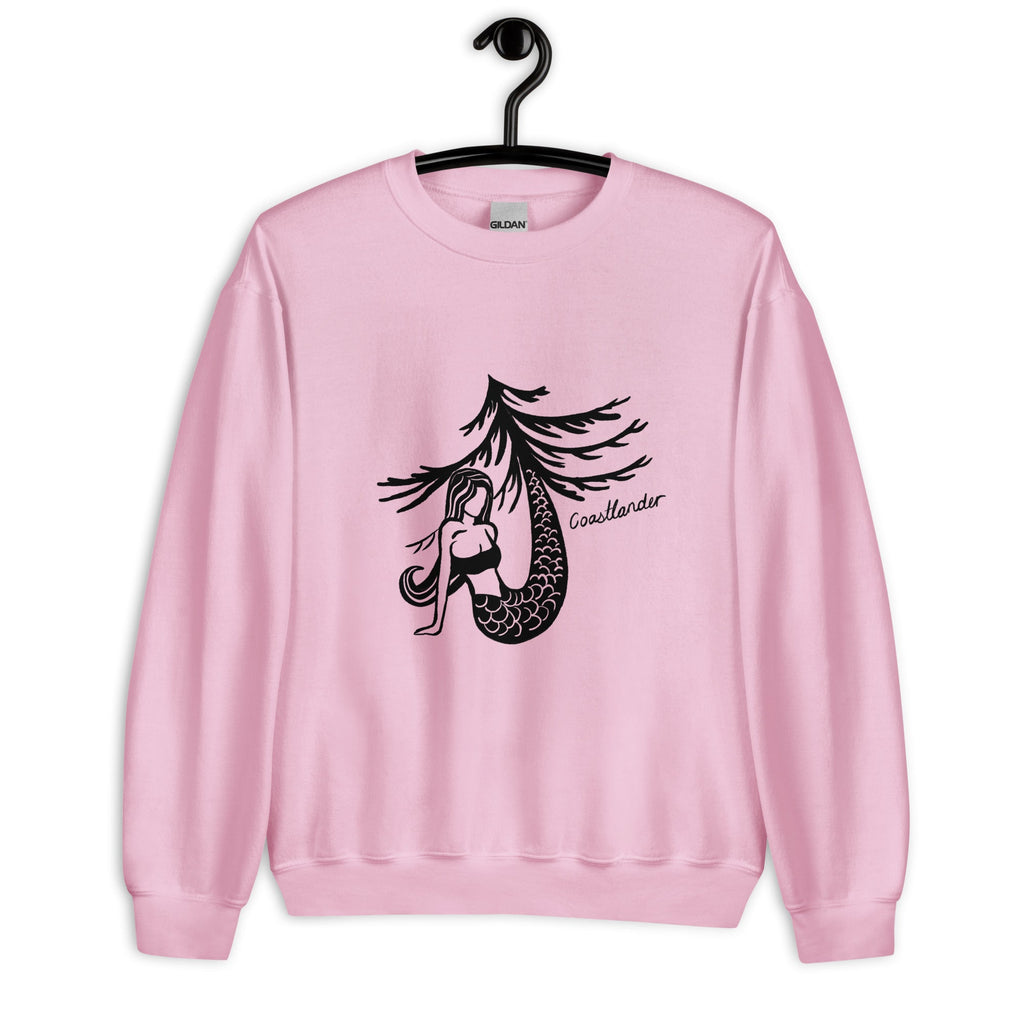 Design of Mermaid & Tree - Unisex Sweatshirt , the colour is Light Pink