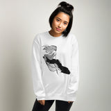 Design of Mermaid Vancouver Island Design - Black Print - Unisex Sweatshirt , the colour is White