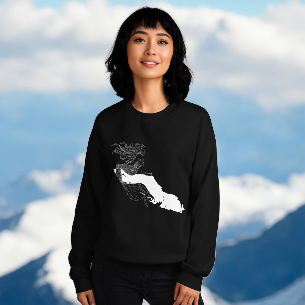 Design of Mermaid Vancouver Island Design - Unisex Sweatshirt , the colour is Black