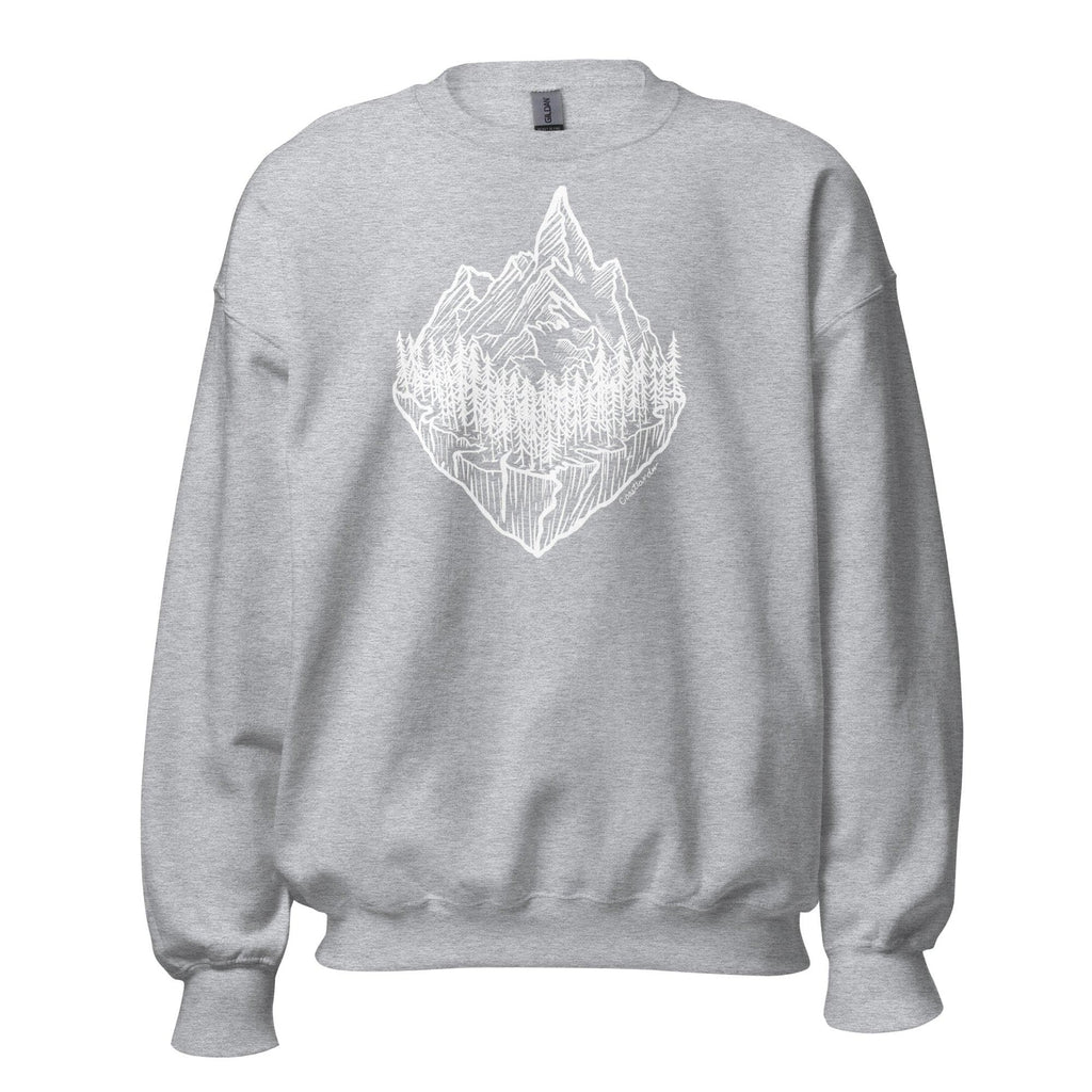 Design of Mountain & Trees - Unisex Sweatshirt , the colour is Sport Grey