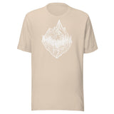 Design of Mountain & Trees - Unisex t-shirt , the colour is Soft Cream