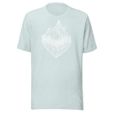 Design of Mountain & Trees - Unisex t-shirt , the colour is Heather Prism Ice Blue
