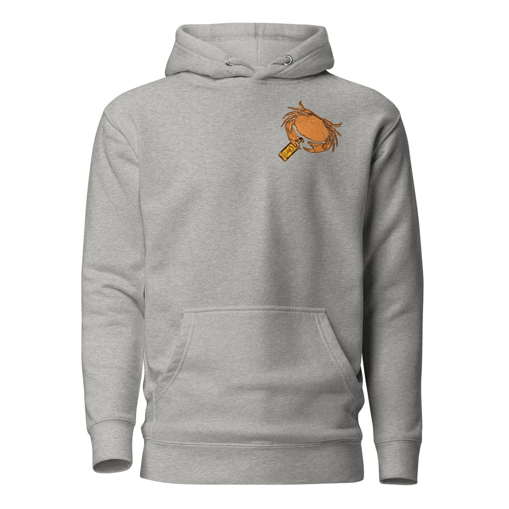 Design of Mr. Fireball Crab - Unisex Hoodie , the colour is Carbon Grey