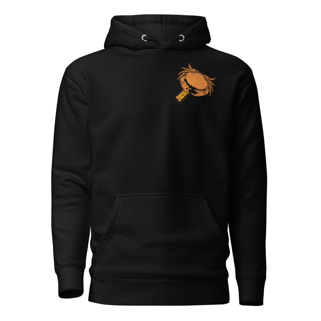 Design of Mr. Fireball Crab - Unisex Hoodie , the colour is Black