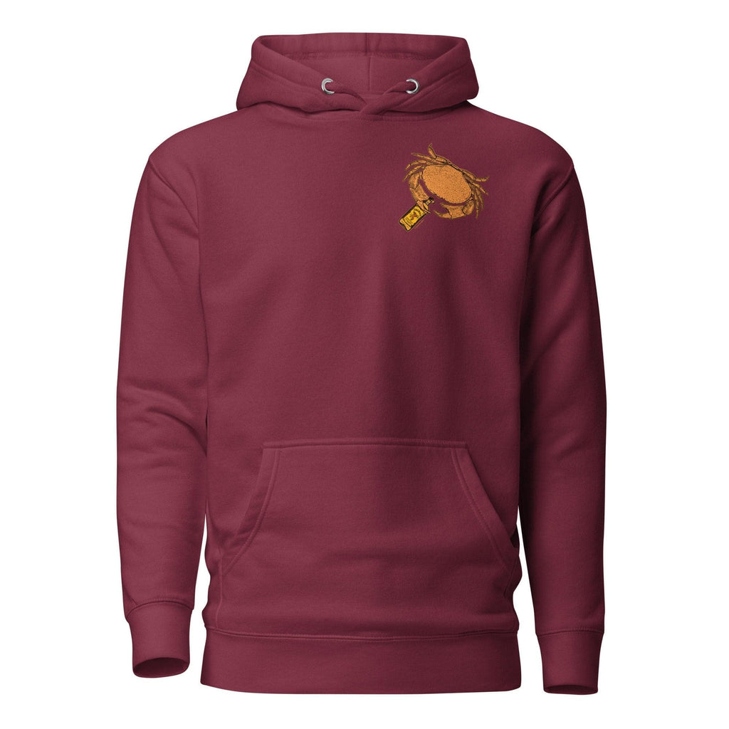Design of Mr. Fireball Crab - Unisex Hoodie , the colour is Maroon