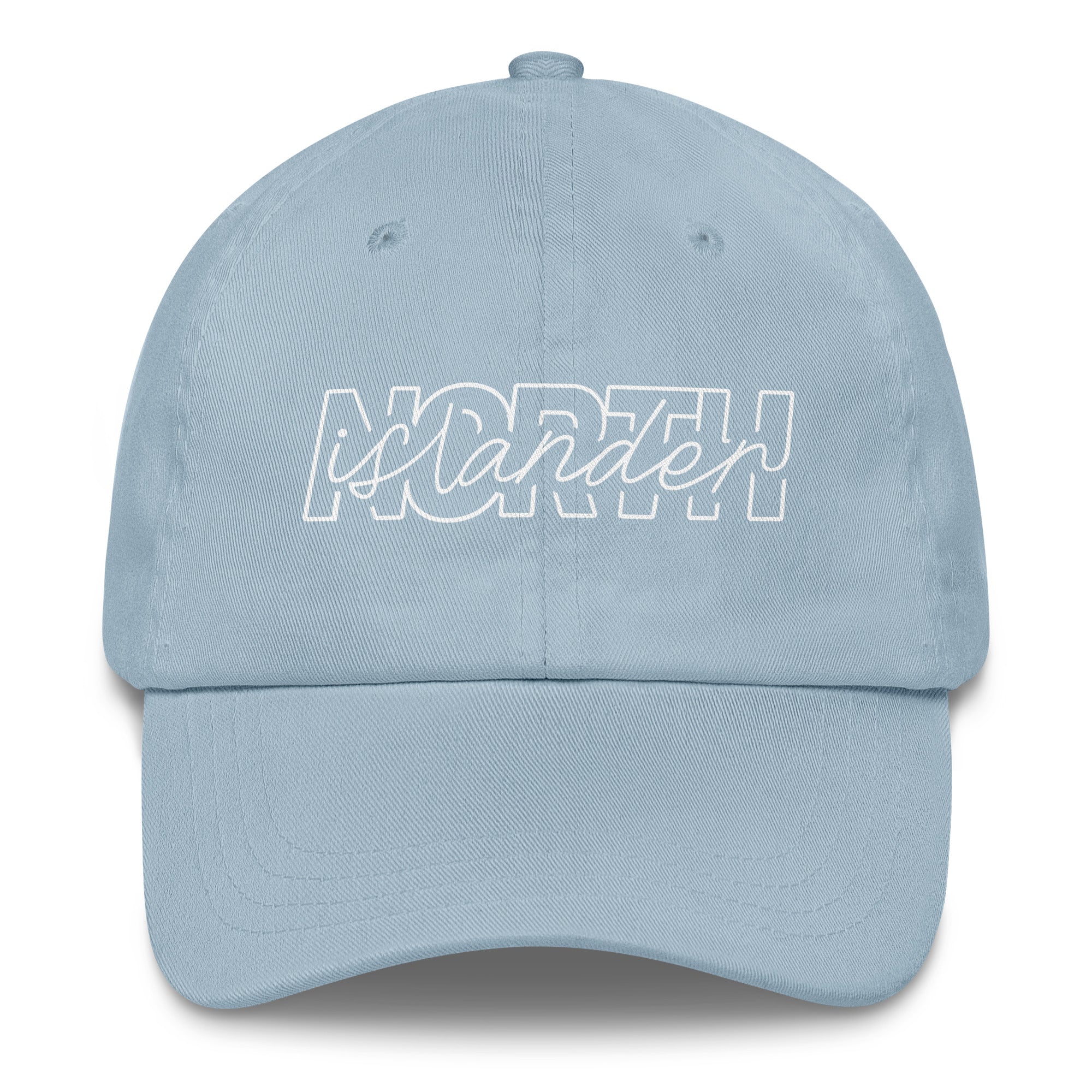 Design of North Islander - Dad hat , the colour is Light Blue