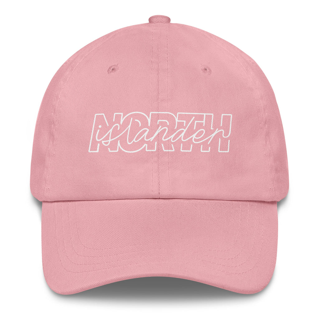 Design of North Islander - Dad hat , the colour is Pink