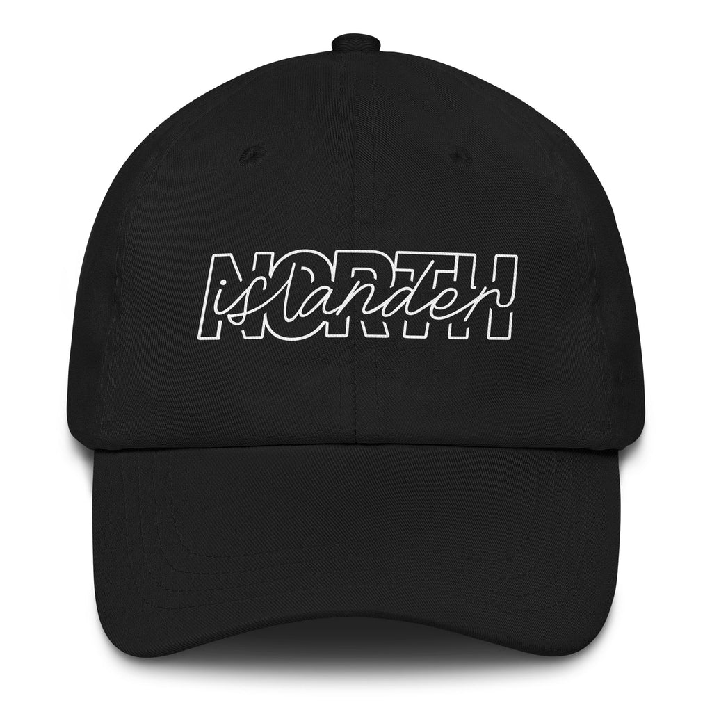 Design of North Islander - Dad hat , the colour is Black