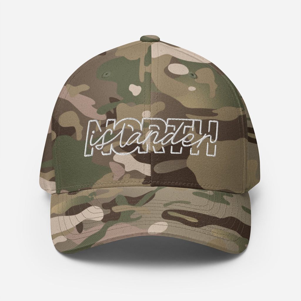 Design of North Islander - FLEXFIT - Structured Twill Cap , the colour is Multicam Green