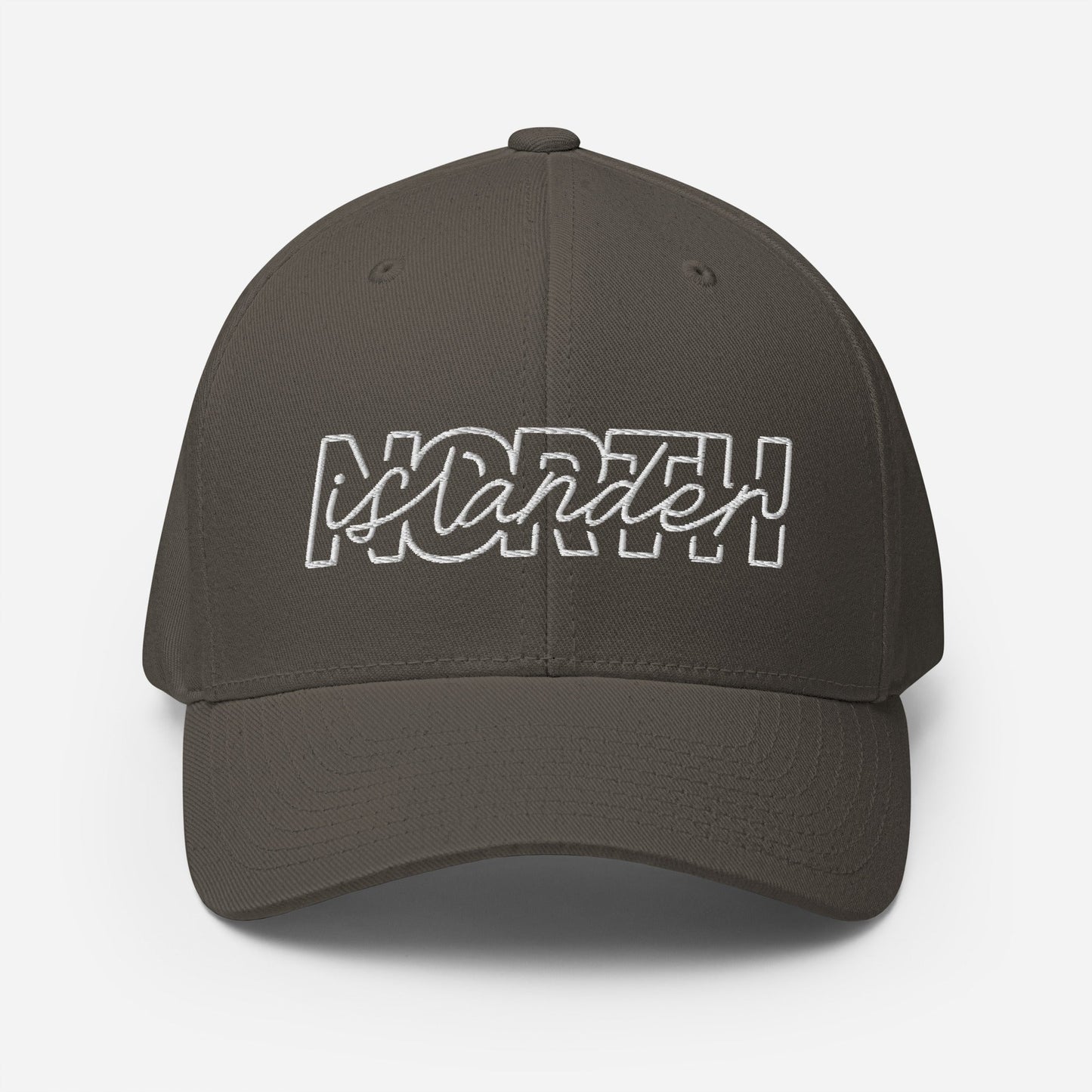 Design of North Islander - FLEXFIT - Structured Twill Cap , the colour is Dark Grey