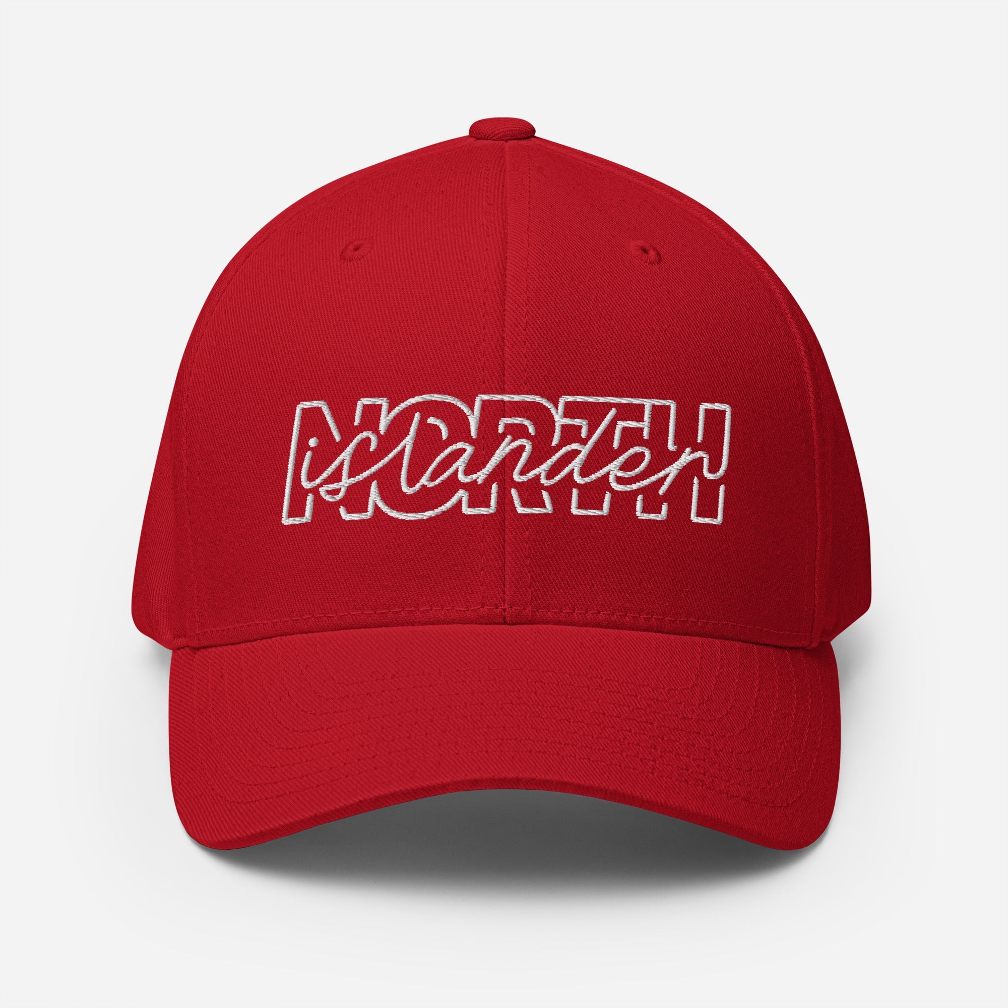 Design of North Islander - FLEXFIT - Structured Twill Cap , the colour is Red