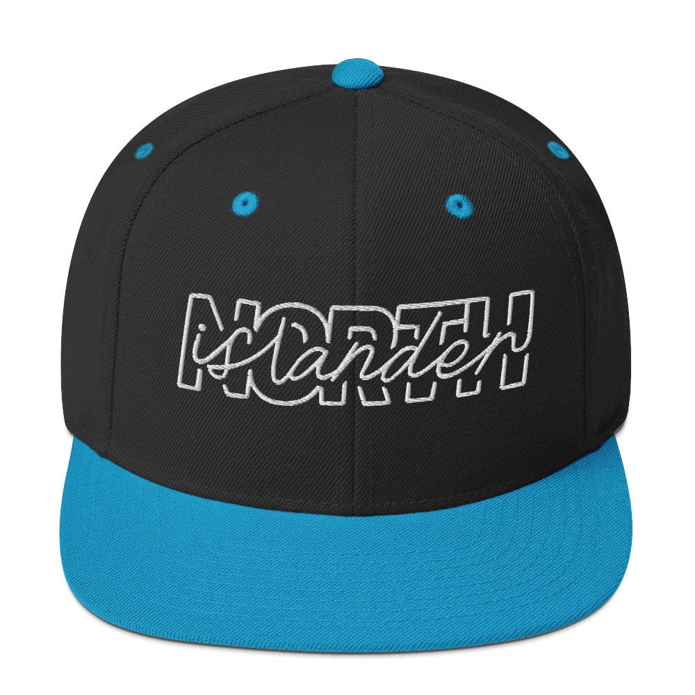 Design of North Islander - Snapback Hat , the colour is Black Teal