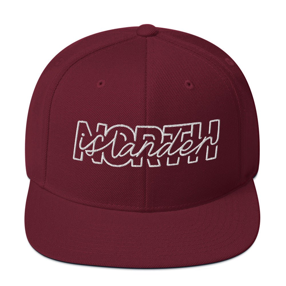 Design of North Islander - Snapback Hat , the colour is Maroon