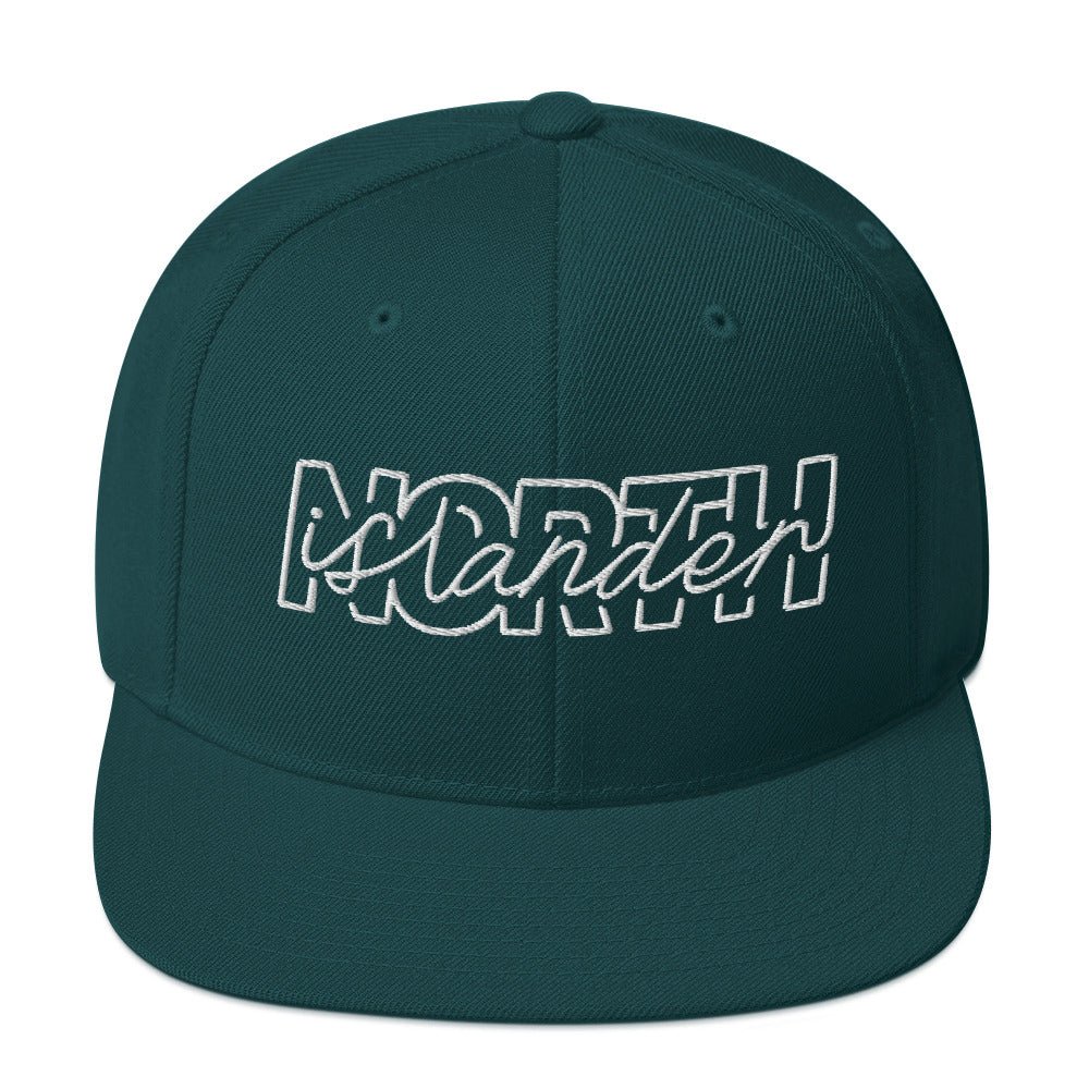 Design of North Islander - Snapback Hat , the colour is Spruce