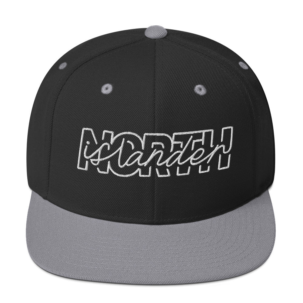 Design of North Islander - Snapback Hat , the colour is Black Silver