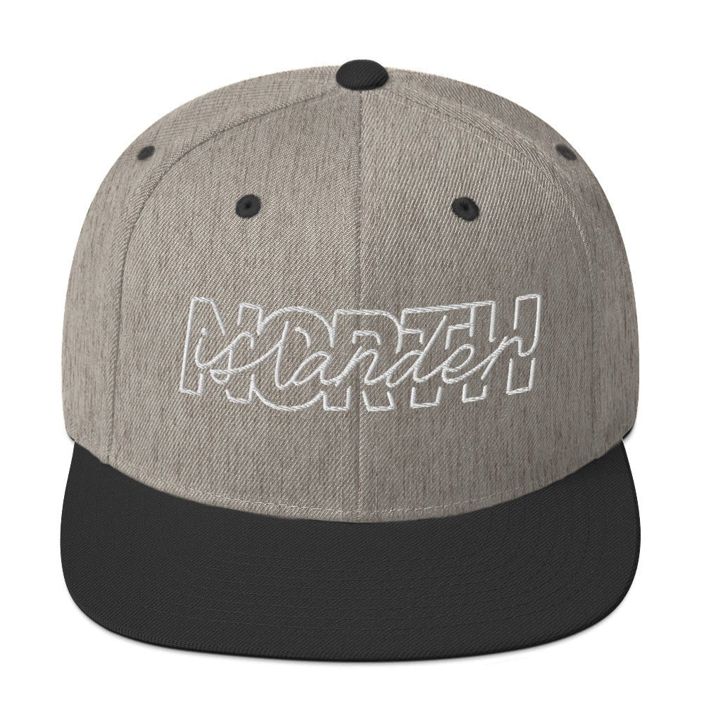 Design of North Islander - Snapback Hat , the colour is Heather Black