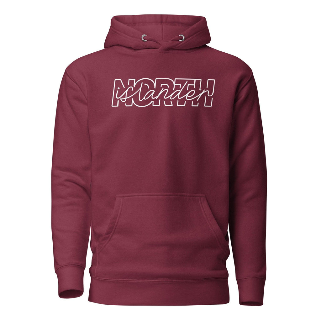 Design of North Islander - Unisex Hoodie , the colour is Maroon