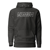 Design of North Islander - Unisex Hoodie , the colour is Charcoal Heather