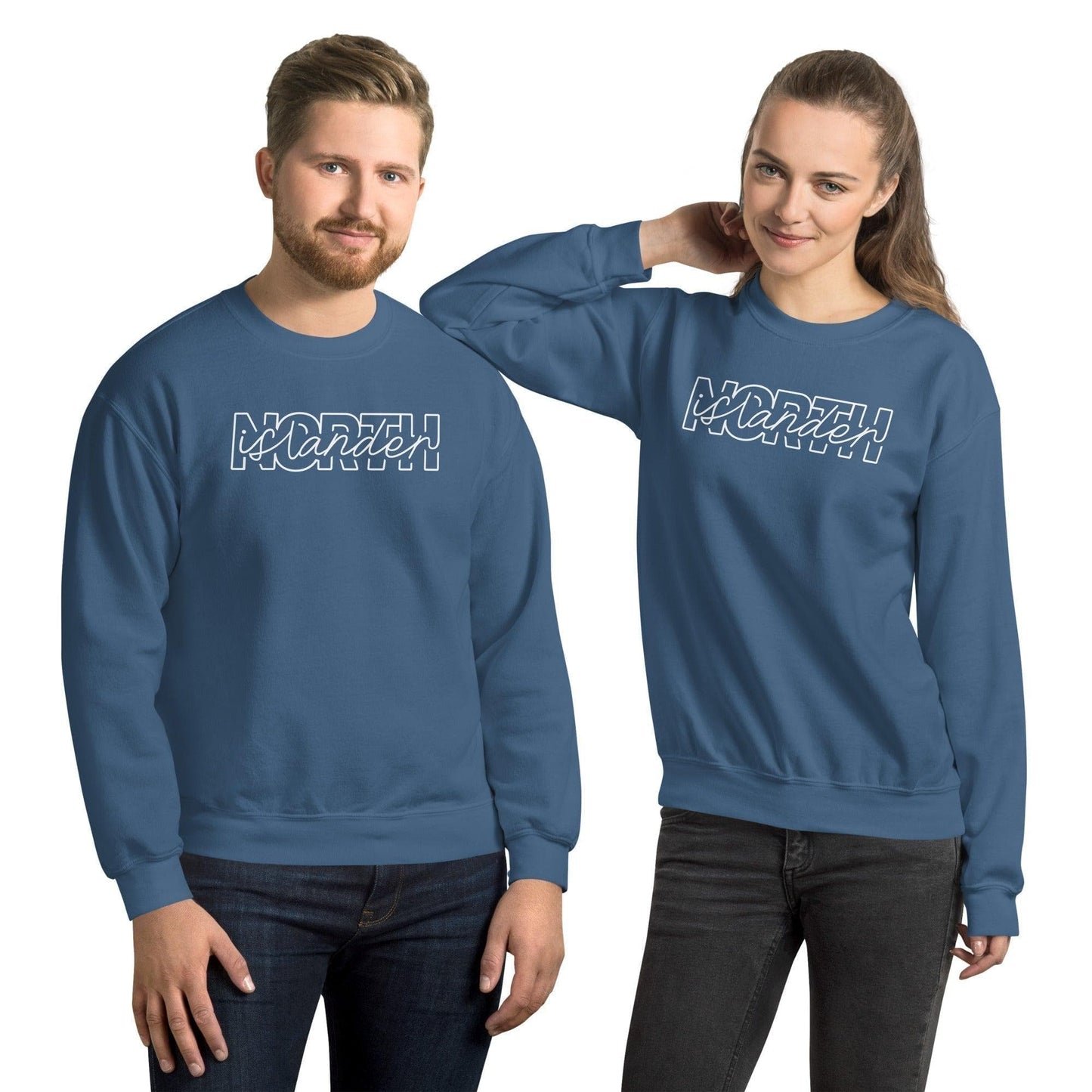 Design of NORTH ISLANDER - Unisex Sweatshirt , the colour is Indigo Blue