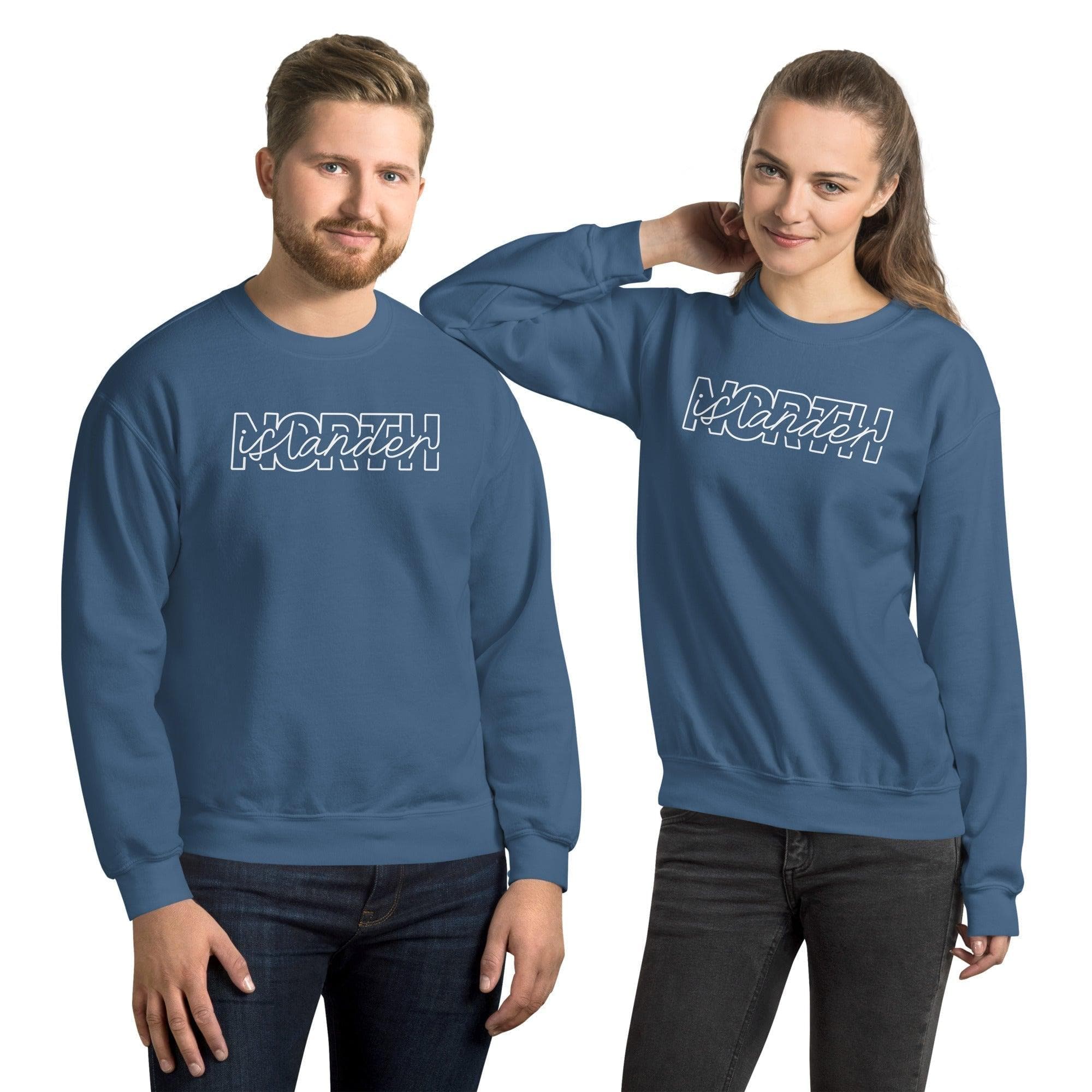 Design of NORTH ISLANDER - Unisex Sweatshirt , the colour is Indigo Blue