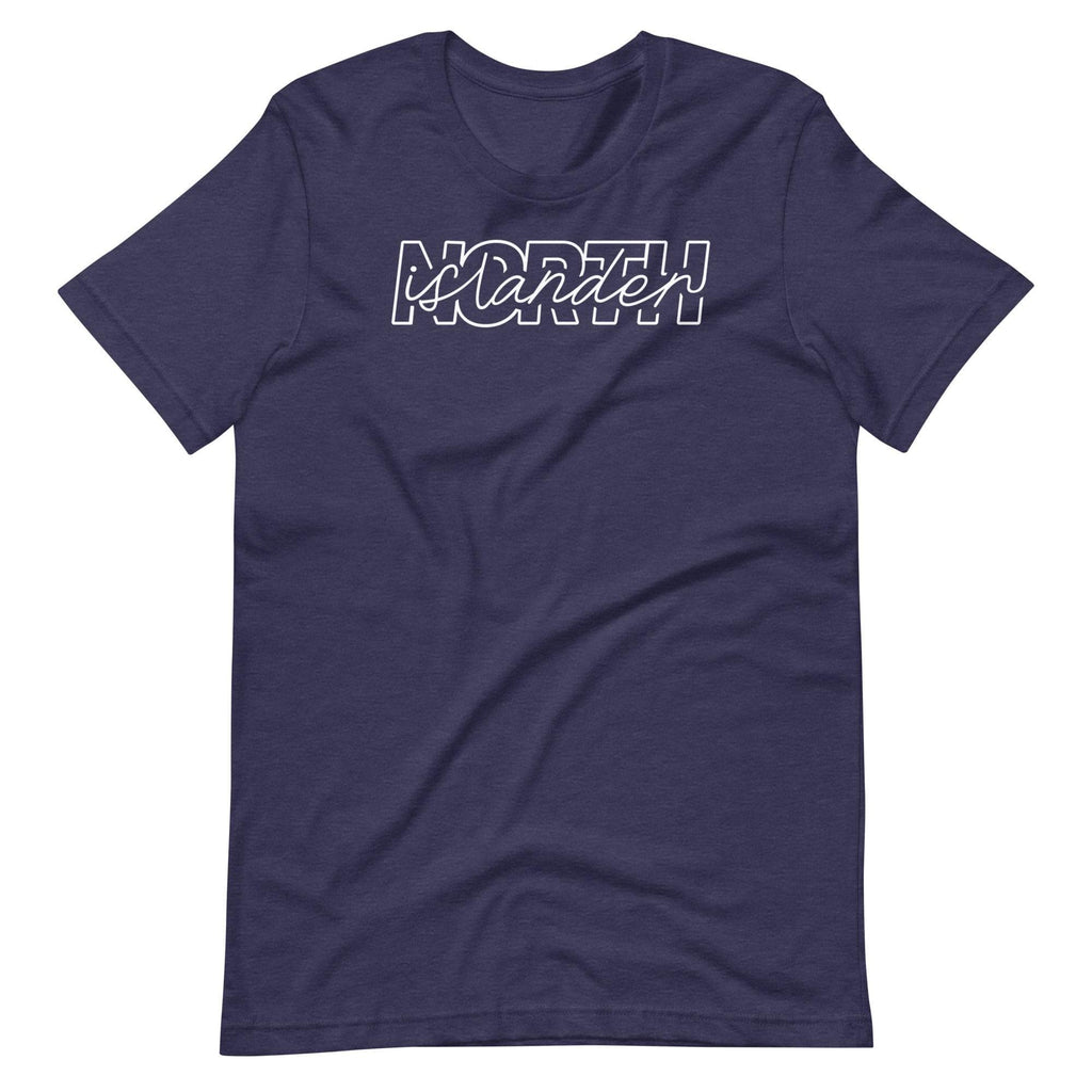 Design of North Islander - Unisex T-shirt , the colour is Heather Midnight Navy