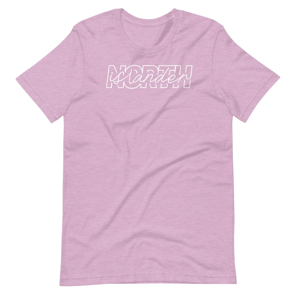 Design of North Islander - Unisex T-shirt , the colour is Heather Prism Lilac