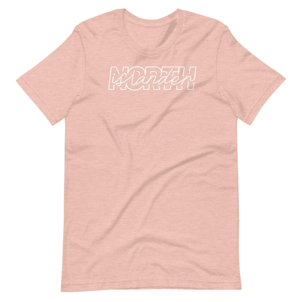 Design of North Islander - Unisex T-shirt , the colour is Heather Prism Peach