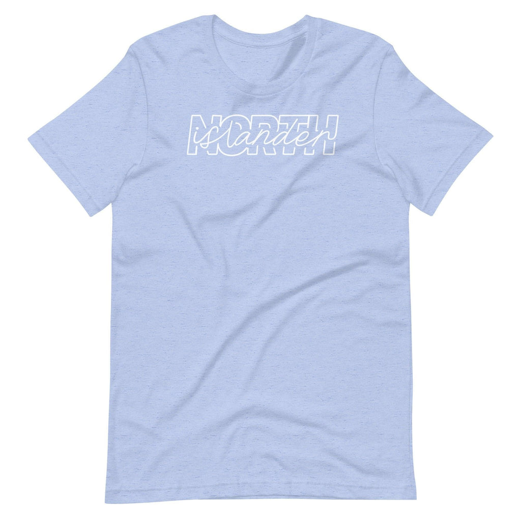 Design of North Islander - Unisex T-shirt , the colour is Heather Blue