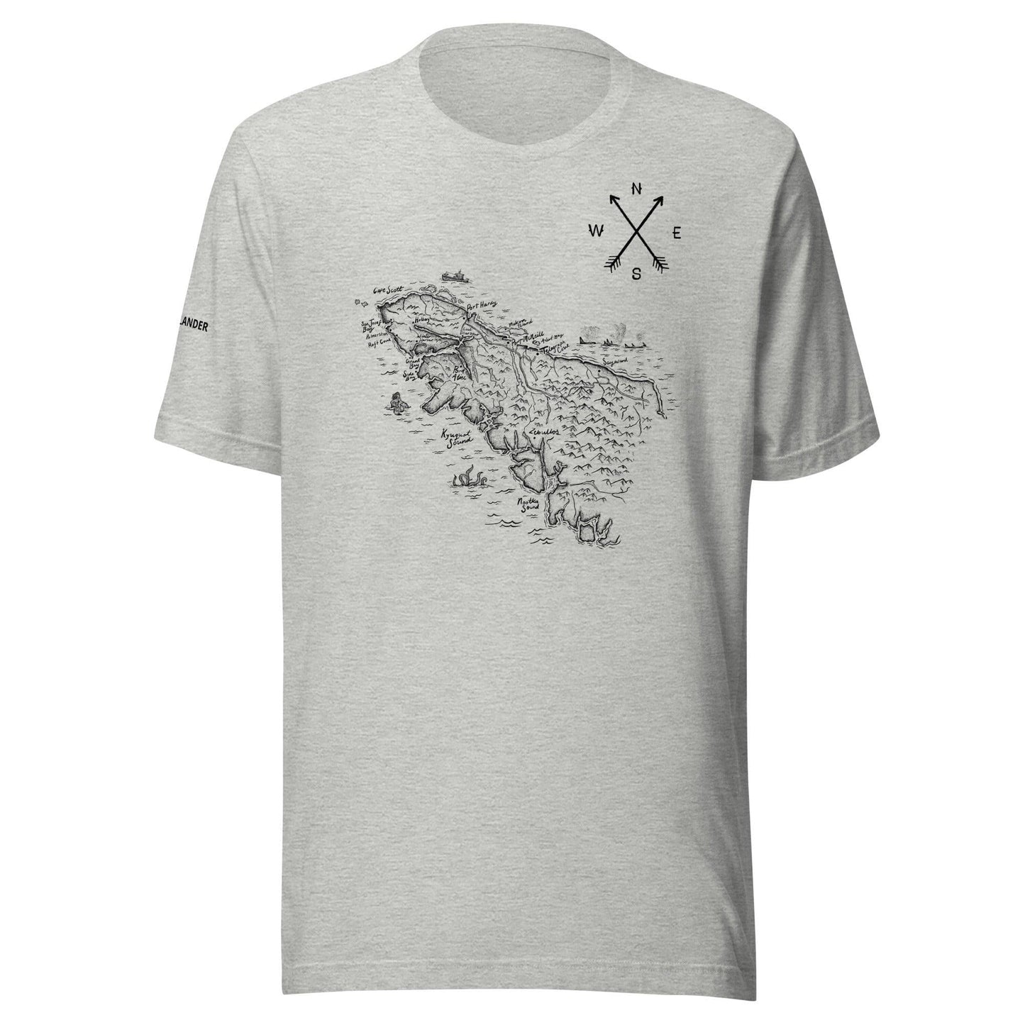 Design of North Vancouver Island Map - Unisex t-shirt , the colour is