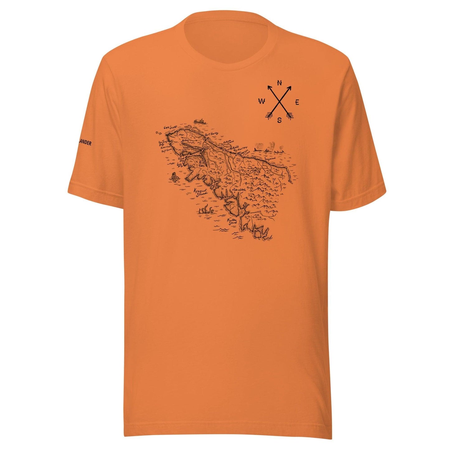 Design of North Vancouver Island Map - Unisex t-shirt , the colour is