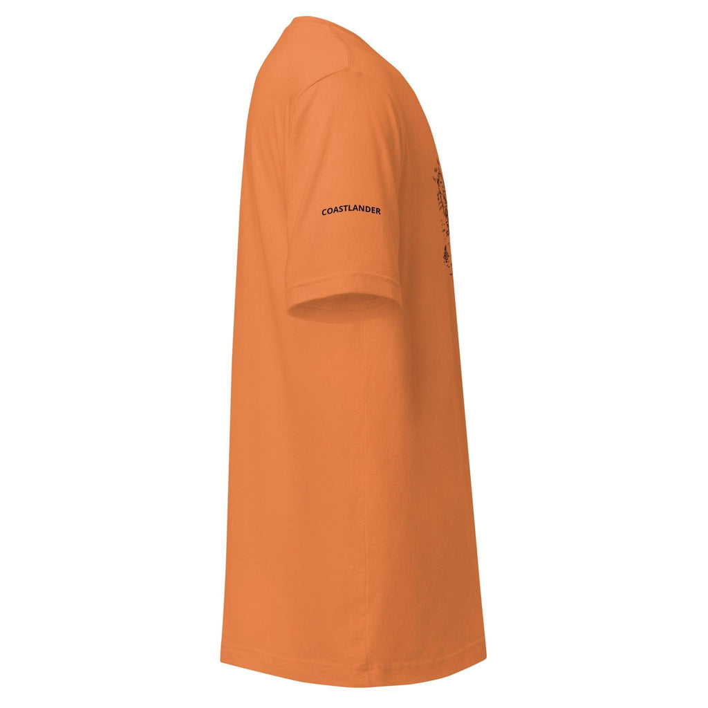 Design of North Vancouver Island Map - Unisex t-shirt , the colour is Burnt Orange